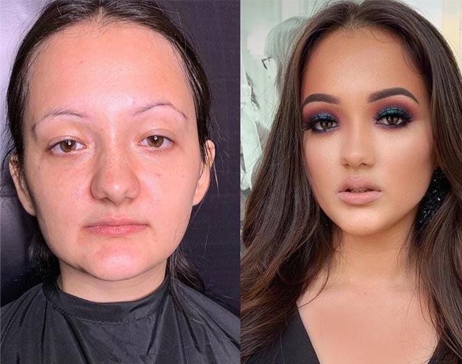 before and after makeup