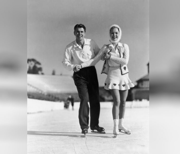 Рональд Рейган и Джейн Уаймен_Ronald Reagan & Jane Wyman_retro foto znamenitosti Gollivuda i zimniye zabavy